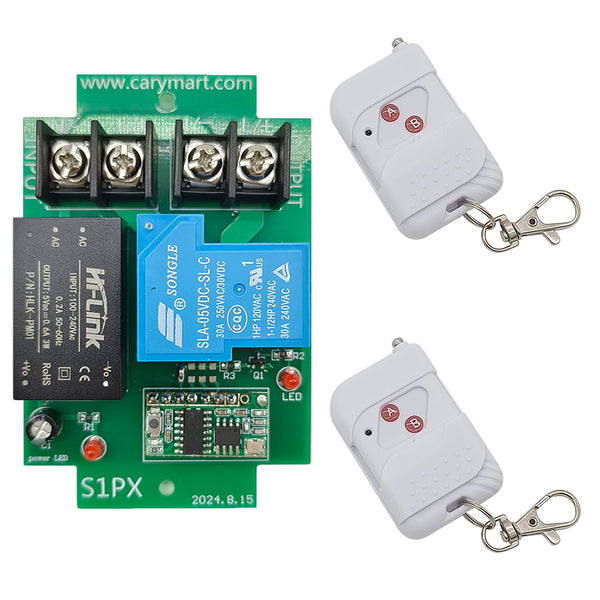 Wireless RF Remote Control Receiver Kits 1 Channel AC Output – Remote ...