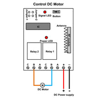 1 Channel DC 6V 9V 12V 24V 10A Wireless Motor Switch or RF Receiver (Model: 0020203)