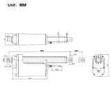 DC 12V or 24V 12000N 1200kg 2700 lbs heavy duty industrial electric linear actuator Stroke 200mm