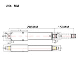 DC 12V Micro Electric Linear Actuator Stroke 150mm (Model: 0041629)