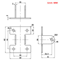 Fixed Mounting Bracket C for Electric Linear Actuator