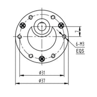 37mm 12V Heavy Duty High Torque DC Electric Geared Motor Optional Speed (Model: 0041001)