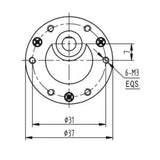 37mm 12V Heavy Duty High Torque DC Electric Geared Motor Optional Speed (Model: 0041001)
