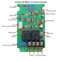 1 Way 10A Wireless Remote Control Receiver Kit For DC 12V 24V Motor (Model: 0020317)