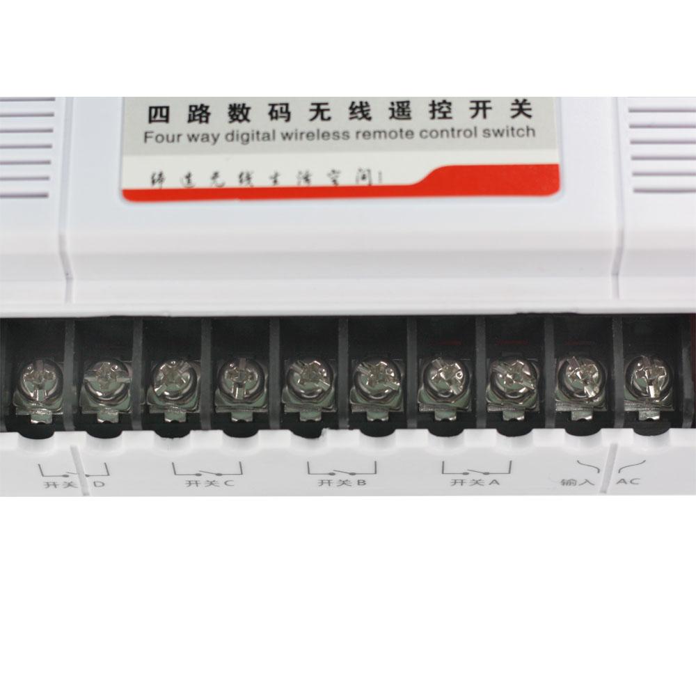 4 Channel 110V 220V 380V Wireless Remote Control Switch or RF Receiver ...