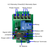 1 Channel High Power 30A Relay Output DC Waterproof Wireless Switch (Model: 0020302)