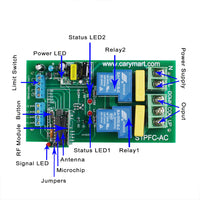 1 Channel AC 120V 220 Volt 30A Wireless Motor Switch or RF Receiver (Model: 0020130)