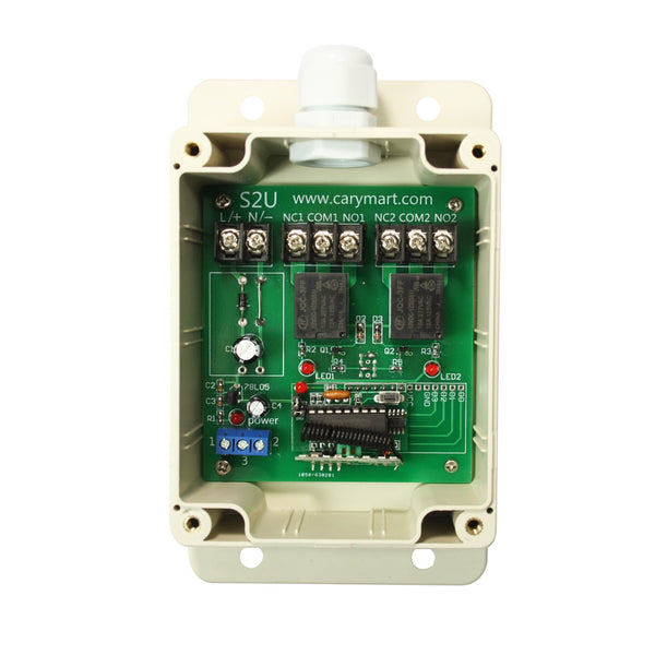 2 Channel DC 12V Waterproof Wireless Remote Control Receiver Kit ...