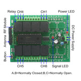 DC Power Wireless Remote Control Switch Kit with 8 Channel 5A Relay Output (Model: 0020037)