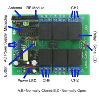 AC Power Wireless RF Switch With 6 Channel Relay Output (Model: 0020451)
