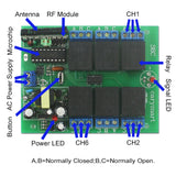 AC Power Wireless RF Switch With 6 Channel Relay Output (Model: 0020451)