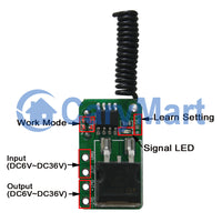 DC 6~36V Input Output Remote Control Kit with micro mini Wireless Receiver and RF transmitter (Model: 0020642)