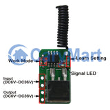 DC 6~36V Input Output Remote Control Kit with micro mini Wireless Receiver and RF transmitter (Model: 0020642)