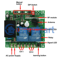2 Way Three Phase Power 220V 380V Wireless Remote Control Receiver Kit (Model: 0020072)