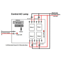 Long Range 2 Km 4 Way DC 10A Relay Output Wireless Remote Control Receiver Kit (Model: 0020384)