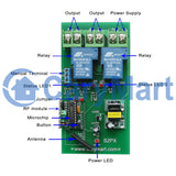 2 Channels 30A AC Power Output Wireless Switch or RF Receiver (Model: 0020048)