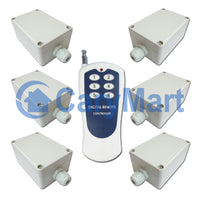 Wireless RF Remote Control Kit with 1 Transmitter and 6 AC 10A Output Receivers (Model: 0020458)