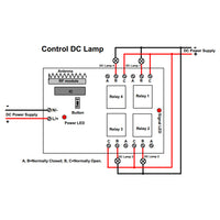 Two 9V 12V 24V 4 Way Wireless Switch with 8 Button Remote Control (Model: 0020386)