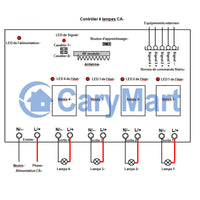 4 Channels 10A AC Power Output Wireless Switch or RF Receiver (Model: 0020221)