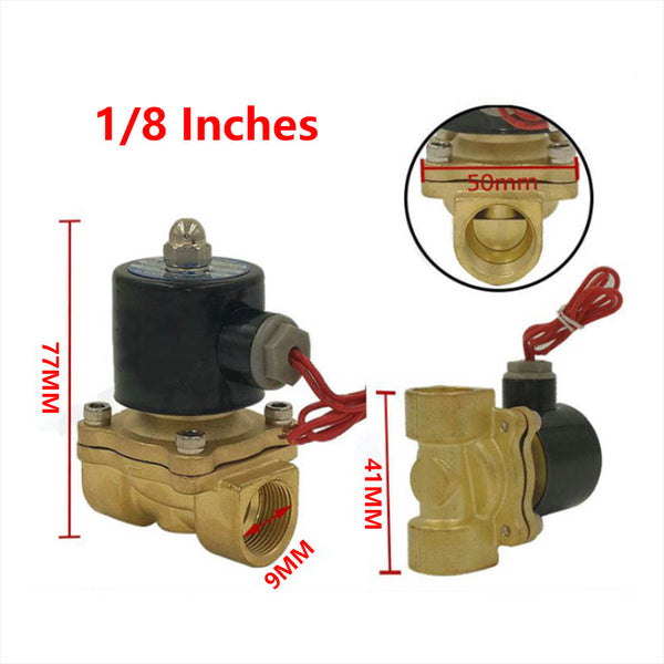 12V 24V 110V 220V 1/8" 2-Way Brass Electric Solenoid Valve (Model: 0022104)
