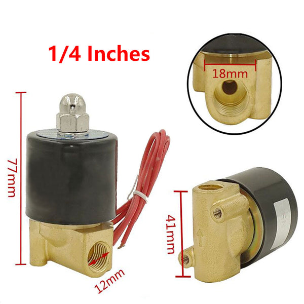 12V 24V 110V 220V 1/4" 2 Way Electric Brass Solenoid Valve (Model: 0022103)