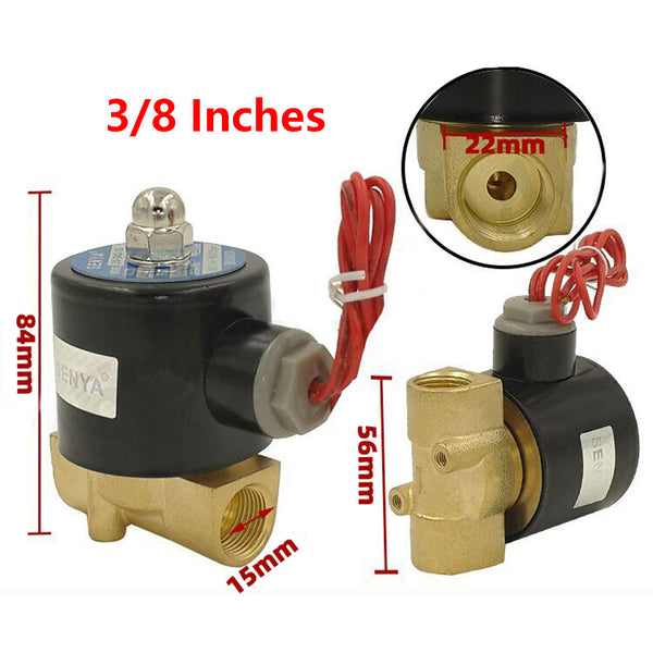 12V 24V 110V 220V 3/8" 2-Way Brass Electric Solenoid Valve (Model: 0022105)