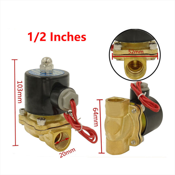12V 24V 110V 220V 1/2" 2 Way Electric Brass Solenoid Valve (Model: 0022100)