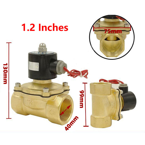 12V 24V 110V 220V 1.2" 2-Way Brass Electric Solenoid Valve (Model: 0022106)