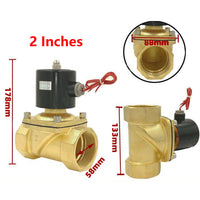 12V 24V 110V 220V 2" 2-Way Brass Electric Solenoid Valve (Model: 0022108)