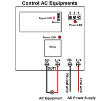 1 Channel AC Power Input Output 10A Wireless RF Switch (Model: 0020393)