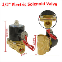 12V 24V 110V 220V 1/2" 2 Way Electric Brass Solenoid Valve (Model: 0022100)