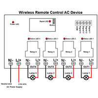 2000 Meters 4 Channel AC120V 220V 30A Wireless Remote Control Receiver Kit (Model: 0020479)