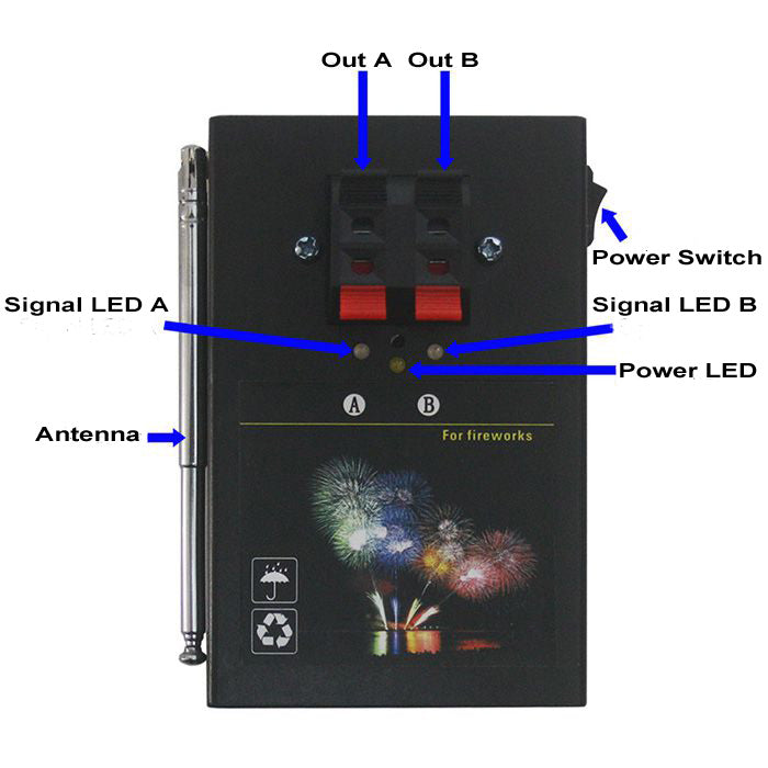 Ignite Remote Control 12 Way Wireless RF Remote Control Fireworks Ignite Firing System ...