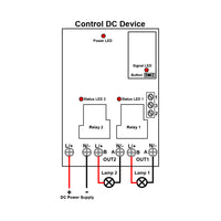 Wireless Remote Control DC Device by 2 Channel 12V 24V Radio receiver and RF Transmitter