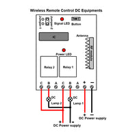 Wireless Remote Control DC Equipments through 2 Channel DC 10A Radio Switch