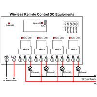 Wireless Remote Control DC Equipments through DC Switch and Radio Transmitter